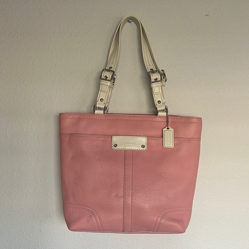 Coach Factory Pebbled Leather Pink Lunch Tote